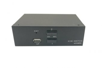 DEXLAN KVM Switch DisplayPort 4K/USB/Audio 2 ports + câbles 