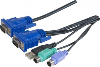 Dexlan cordon combo kvm VGA/PS2+USB - 5m 