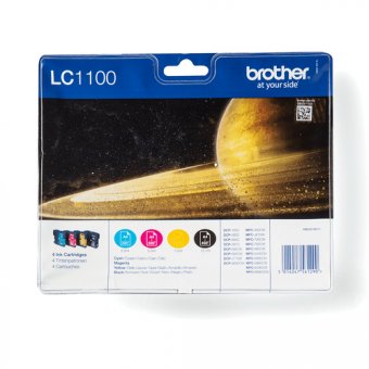 Brother LC1100 Value Pack - Pack de 4 - noir, jaune, cyan, magenta - original - blister - cartouche d'encre - pour Brother DCP-185, 395, 6690, J715, MFC-490, 5490, 790, 795, 990, J615, Justio MFC-5890 