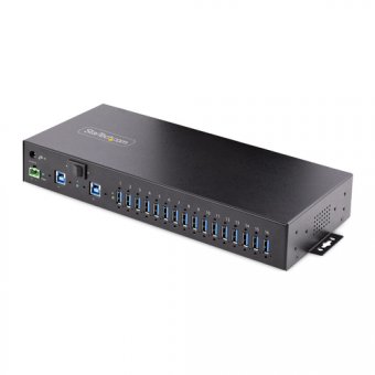 StarTech.com Hub USB 3.0 5Gbps Industriel 16 Ports - Hub USB 3.0 Alimenté - Concentrateur (hub) - industriel - 16 x USB 3.2 Gen 1 - de bureau, Montable sur rack, Montage sur rail DIN 
