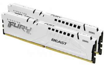 Kingston FURY Beast - DDR5 - kit - 64 Go: 2 x 32 Go - DIMM 288 broches - 5200 MT/s / PC5-41600 - CL40 - 1.25 V - mémoire sans tampon - on-die ECC - blanc 