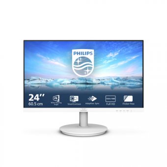 Philips V-line 241V8AW - Écran LED - 24" (23.8" visualisable) - 1920 x 1080 Full HD (1080p) @ 75 Hz - IPS - 250 cd/m² - 1000:1 - 4 ms - HDMI, VGA - haut-parleurs - blanc texturé 