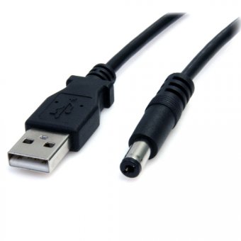 StarTech.com Câble d'alimentation USB vers connecteur annulaire de type M - Cordon CC USB vers 5,5 mm 5 V - 2 m - Câble d'alimentation - USB (alimentation uniquement) (M) pour prise CC 5,5 mm (M) - 2 m - moulé - noir 