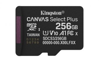 Kingston Canvas Select Plus - Carte mémoire flash - 256 Go - A1 / Video Class V10 / UHS-I U1 / Class10 - microSDXC UHS-I 