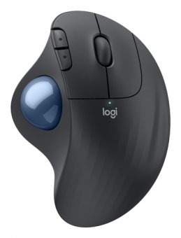 Logitech Ergo Series ERGO M575S - Boule de commande - ergonomique - optique - 5 boutons - sans fil - Bluetooth, 2.4 GHz - récepteur USB Logitech Logi Bolt - graphite 
