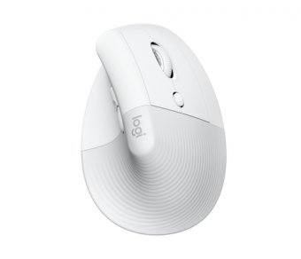 Logitech Lift for Mac - Souris verticale - ergonomique - optique - 6 boutons - sans fil - Bluetooth - récepteur USB Logitech Logi Bolt - blanc cassé - pour Apple MacBook 