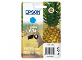 Epson 604 - 2.4 ml - cyan - original - blister - cartouche d'encre - pour Expression Home XP-2200, 2205, 3200, 3205, 4200, 4205, WorkForce WF-2910, 2930, 2935, 2950 