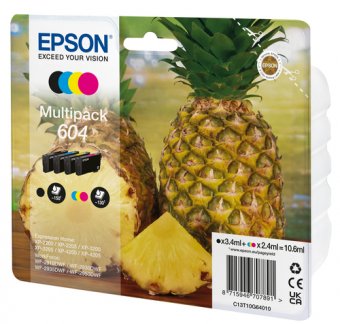 Epson 604 Multipack - Pack de 4 - noir, jaune, cyan, magenta - original - emballage coque avec alarme radioélectrique/ acoustique - cartouche d'encre - pour Expression Home XP-2200, 2205, 3200, 3205, 4200, 4205, WorkForce WF-2910, 2930, 2935, 2950 