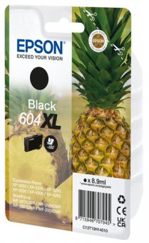 Epson 604XL Singlepack - 8.9 ml - XL - noir - original - emballage coque avec alarme radioélectrique/ acoustique - cartouche d'encre - pour Expression Home XP-2200, 2205, 3200, 3205, 4200, 4205, WorkForce WF-2910, 2930, 2935, 2950 