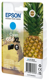 Epson 604XL - 4 ml - cyan - original - emballage coque avec alarme radioélectrique/ acoustique - cartouche d'encre - pour Expression Home XP-2200, 2205, 3200, 3205, 4200, 4205, WorkForce WF-2910, 2930, 2935, 2950 