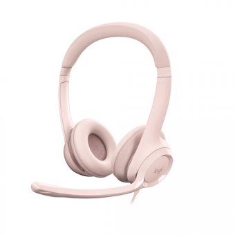 Logitech H390 - Micro-casque - sur-oreille - filaire - USB-A - rose 