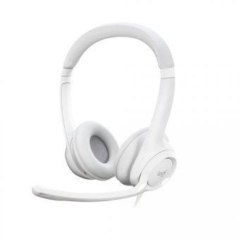 Logitech H390 - Micro-casque - sur-oreille - filaire - USB-A - blanc cassé 