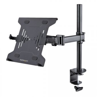StarTech.com Laptop Desk Mount, Monitor and Laptop Mount for Desk, Displays 34in (8kg/17.6lb) & Laptops (4.5kg/9.9lbs), Adjustable & Articulating VESA Laptop Tray Arm - Desk Monitor Mount - Clamp / Grommet Mount (A-LAPTOP-DESK-MOUNT) - Kit de montage (bra 