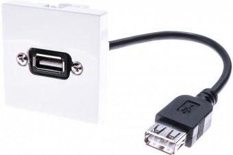 Plastron 45 x 45 avec câble USB coudé - 10cm 