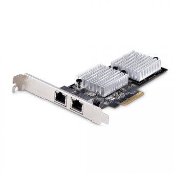 Startech Carte Adaptateur Réseau PCIe 10GbE 2 Ports - Carte Ethernet - Adaptateur réseau - PCIe 3.0 x4 profil bas - 10 Gigabit Ethernet x 2 - noir 