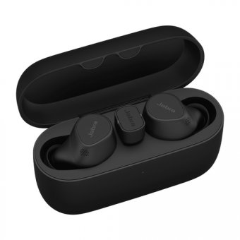 Jabra Evolve2 Buds UC - Écouteurs sans fil avec micro - intra-auriculaire - Bluetooth - Suppresseur de bruit actif - USB-C via un adaptateur Bluetooth - isolation acoustique - noir - certifié Zoom, Optimisé pour Google Meet 