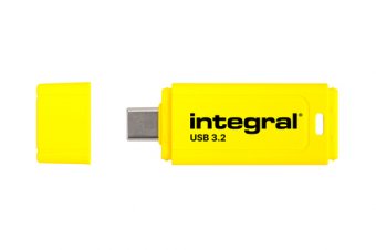 CLE USB 32GB USB-C 3.2 GEN1 DRIVE (USB3.1 USB3.0) NEON-C JAUNE FLUO JUSQU'A 150MB/s EN LECTURE ET 30 MB/s EN ECRITURE 