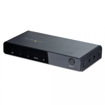StarTech.com 2-Port 8K HDMI Switch, HDMI 2.1 Switcher 4K 120Hz/8K 60Hz UHD, HDR10+, HDMI Switch 2 In 1 Out, Auto/Manual Source Switching, Remote Control and Power Adapter Included - 7.1 Channel Audio/eARC (2PORT-HDMI-SWITCH-8K) - Commutateur vidéo/audio - 