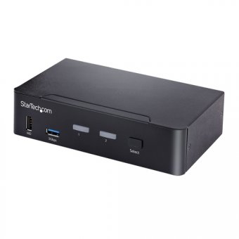 StarTech.com Switch KVM USB C, KVM DisplayPort 2 ports HDR 4K 60Hz, Audio - Commutateur écran-clavier-souris/audio/USB - 2 x KVM / audio / USB - de bureau - Conformité TAA 