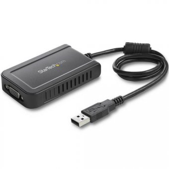 StarTech Adaptateur / Convertisseur vidéo USB 2.0 vers VGA - Carte graphique externe - Mâle / Femelle - 1920x1200 - Adaptateur USB / VGA - Conformité TAA - USB (M) pour HD-15 (VGA) (F) - USB 2.0 - 50 cm - support 1920 x 1200 (WUXGA) - gris - pour P/N: MXT 