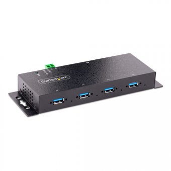 StarTech.com Hub USB 3.0 5Gbps Industriel à 4 Ports, Hub USB 3.0 pour PC - Concentrateur (hub) - industriel - 4 x USB 3.2 Gen 1 - de bureau, Montage sur rail DIN, fixation murale 