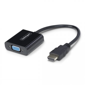 StarTech.com HDMI to VGA Adapter, 1080p, Active Video Converter - Adaptateur vidéo - HDMI mâle pour HD-15 (VGA) femelle - 18.95 cm - noir - support 1080p, actif, alimenté par le bus 