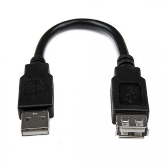 StarTech.com Câble d'extension / Rallonge USB 2.0 de 15cm - Cordon USB A vers A - Mâle / Femelle - Noir - Rallonge de câble USB - USB (M) pour USB (F) - USB 2.0 - 15 cm - noir - pour P/N: 35FCREADBU3, MSDREADU2OTG, SU2DUPERA11, USB56KEMH2, USBDUP15, USBDU 