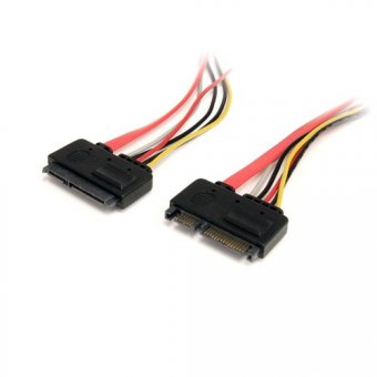StarTech.com Cable d'extension pour donnees et alimentation SATA 22 broches 30 cm - Câble d'extension SATA - combo SATA (F) pour combo SATA (M) - 30.5 cm - rouge 