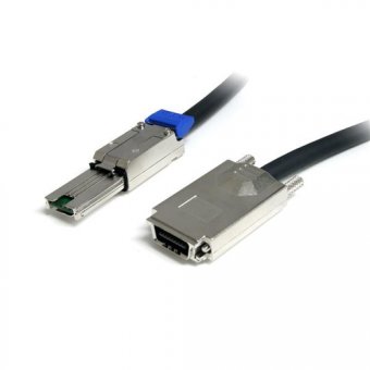 StarTech.com Cable SAS SCSI serie externe 2 m - SFF-8470 vers SFF-8088 - Câble externe SAS - SAS 6Gbit/s - 4 voies - 4 x InfiniBand (P) pour 4 SAS mini multivoies blindés 26 broches (SFF-8088) (P) - 2 m - noir 