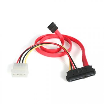 StarTech.com Câble adaptateur SAS SFF-8482 vers SATA avec alimentation LP4 - 46 cm - 1x SATA receptacle 1x LP4 mâle 1x SFF-8482 receptacle - Câble SATA / SAS - alimentation interne 4 plots, SAS 29 broches internes (SFF-8482) pour SATA (R) - 46 cm - rouge 