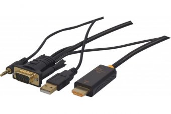 Cordon / convertisseur VGA + audio vers HDMI - 1,80M 