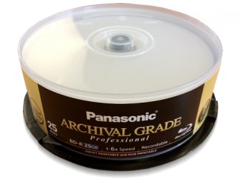 Panasonic ARCHIVAL GRADE Professional - 25 x BD-R - 25 Go 6x - surface imprimable par jet d'encre, noyau intérieur imprimable - spindle (pack de 4) - pour Discproducer PP-100AP, PP-50BD 