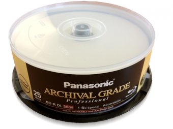 Panasonic ARCHIVAL GRADE Professional - 25 x BD-R - 50 Go 6x - surface imprimable par jet d'encre, noyau intérieur imprimable - spindle (pack de 4) - pour Discproducer PP-100, PP-100AP, PP-100N, PP-100NS, PP-50, PP-50BD 