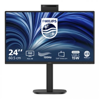 Philips 24B2N3200JH - 3000 Series - écran LED - 24" (23.8" visualisable) - 1920 x 1080 Full HD (1080p) @ 120 Hz - IPS - 1500:1 - HDMI, VGA, DisplayPort - haut-parleurs - noir 