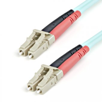 1m 10 Gb Aqua Fiber Patch Cable LC/LC 