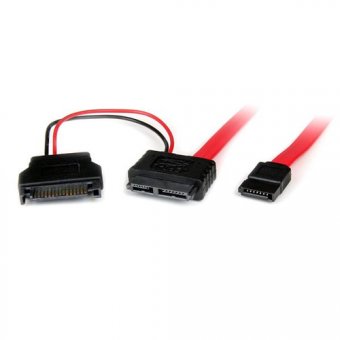 StarTech.com Câble adaptateur de 50 cm Slimline SATA femelle vers SATA avec alimentation SATA - Câble SATA - Serial ATA 150/300/600 - SATA Slimline (F) pour SATA, alimentation SATA - 50 cm - rouge 