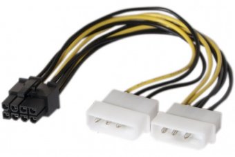 Adaptateur d alimentation Molex vers PCI-E 8 pins - 15 cm 