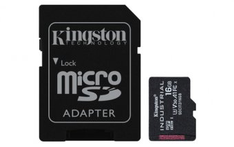 Kingston Industrial - Carte mémoire flash (adaptateur microSDHC - SD inclus(e)) - 16 Go - A1 / Video Class V30 / UHS-I U3 / Class10 - microSDHC UHS-I 