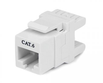 StarTech.com 180 Degree Cat 6 Keystone Jack - RJ45 Ethernet Cat6 Wall Jack White - 110 Type - Keystone Jack 180 Degree 110 UTP (C6KEY110SWH) - Jack avec fonction de correction keystone - CAT 6 - RJ-45 - blanc - pour P/N: WIRC6CMPBLU 