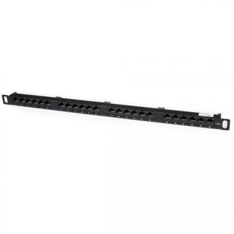24 Port 0.5U Rackmount Cat5e Patch Panel 