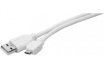 Cordon USB 2.0 A / micro B blanc - 1,8 m 