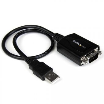 StarTech.com Câble adaptateur de 30 cm USB vers série DB9 RS232 - Mémorisation de port COM - 1x DB-9 mâle - 1x USB A mâle - Adaptateur série - USB - RS-232 - noir 