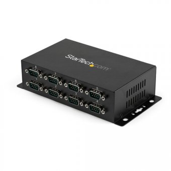 Startech Hub série RS232 à 8 ports - Adaptateur USB vers 8x DB9 RS232 à montage mural et rail DIN - Convertisseur USB vers série - Adaptateur série - USB 2.0 - RS-232 x 8 - noir 