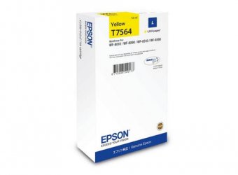 Epson T7564 - 14 ml - taille L - jaune - original - cartouche d'encre - pour WorkForce Pro WF-6530, WF-8010, WF-8090, WF-8510, WF-8590, WF-8590 D3TWFC 