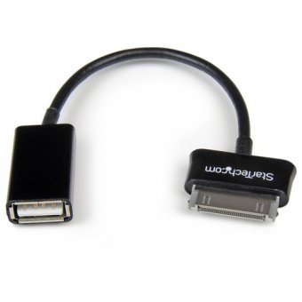 StarTech.com Cable USB OTG Samsung Galaxy Tab - Adaptateur OTG USB Type A femelle - 1 metre Noir- Cable USB OTG (on the go) - Câble USB - USB femelle pour connecteur à 30 broches de station d'accueil Samsung mâle - 15.24 cm - blindé - noir - pour Samsung 