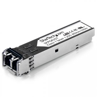 StarTech.com Module transceiver SFP Mini-GBIC fibre optique multimode LC Gigabit, DDM compatible Cisco - Émetteur-récepteur SFP 850 nm 550 m - Module transmetteur SFP (mini-GBIC) - 1GbE - 1000Base-SX - LC multi-mode - jusqu'à 550 m - 850 nm - pour P/N: ET 