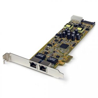 StarTech.com Carte Réseau PCI Express 2 ports Gigabit Ethernet RJ45 10/100/1000Mbps - POE/PSE - Adaptateur Réseau PCIe, 2 x Réseau (RJ45) - Adaptateur réseau - PCI Express x1 - Gigabit Ethernet x 2 
