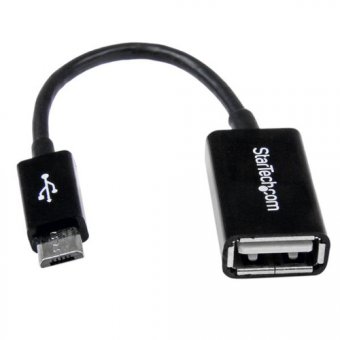 StarTech.com 5in Micro USB to USB OTG Host Adapter - Micro USB Male to USB A Female On-The-GO Host Cable Adapter (UUSBOTG) - Adaptateur USB - USB (F) pour Micro-USB de type B (M) - USB 2.0 OTG - 12.7 cm - noir - pour P/N: ST4300U3C1, ST4300U3C1B 