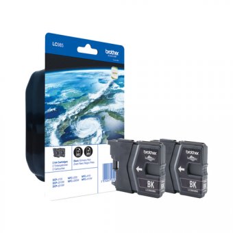 Brother LC985BKBP - Pack de 2 - noir - original - blister - cartouche d'encre - pour Brother DCP-J140W, DCP-J315W, DCP-J515W, MFC-J410 