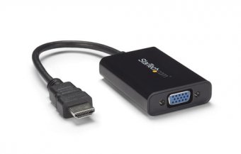 StarTech.com Câble adaptateur HDMI vers VGA avec audio - Convertisseur vidéo HDMI vers HD15 - Mâle / Femelle - 1920x1080 - Noir - Adaptateur vidéo - HDMI mâle pour HD-15 (VGA), jack mini, Micro-USB de type B femelle - 25 cm - noir - support 1080p, actif - 